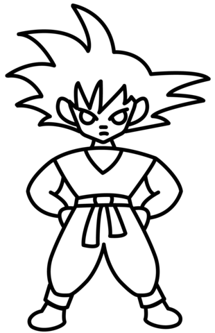 Chibi Goku Coloring Page